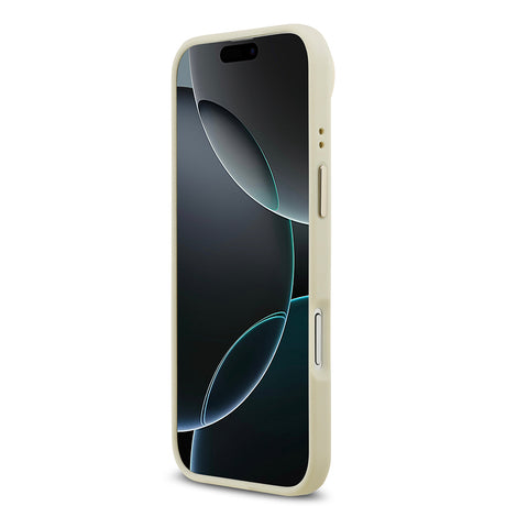 Apple iPhone 17 Air Kılıf Guess Orjinal Lisanslı M-safe Şarj Özellikli Sıcak Baskılı Yazı Logolu PU Deri Peony Kapak