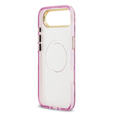 Apple iPhone 17 Air Kılıf Guess Orjinal Lisanslı M-safe Şarj Özellikli Simli Çiçek Desenli Metal Kamera Çerçeveli Üçgen Logolu Kapak