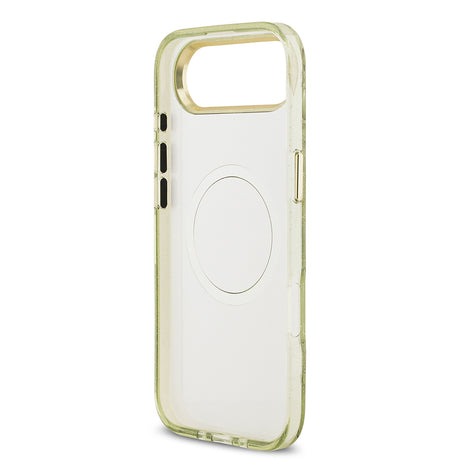 Apple iPhone 17 Air Kılıf Guess Orjinal Lisanslı M-safe Şarj Özellikli Simli Çiçek Desenli Metal Kamera Çerçeveli Üçgen Logolu Kapak