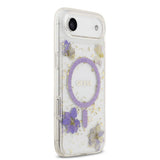 Apple iPhone 17 Air Kılıf Guess Orjinal Lisanslı M-safe Şarj Özellikli Transparan Resin Flowers Kapak