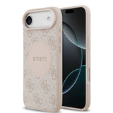 Apple iPhone 17 Air Kılıf Guess Orjinal Lisanslı M-safe Şarj Özellikli Yazı Logolu Circle Classic Kapak