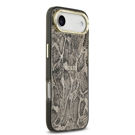 Apple iPhone 17 Air Kılıf Guess Orjinal Lisanslı M-safe Şarj Özellikli Yazı Logolu Python Desenli Kapak