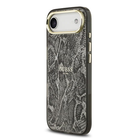 Apple iPhone 17 Air Kılıf Guess Orjinal Lisanslı M-safe Şarj Özellikli Yazı Logolu Python Desenli Kapak