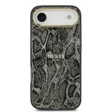 Apple iPhone 17 Air Kılıf Guess Orjinal Lisanslı M-safe Şarj Özellikli Yazı Logolu Python Desenli Kapak