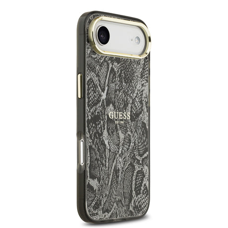Apple iPhone 17 Air Kılıf Guess Orjinal Lisanslı M-safe Şarj Özellikli Yazı Logolu Python Desenli Kapak