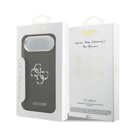 Apple iPhone 17 Air Kılıf Guess Orjinal Lisanslı PU Deri 4G Büyük Metal Logo Dizaynlı Kapak