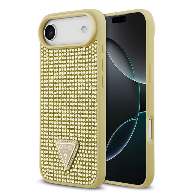 Apple iPhone 17 Air Kılıf Guess Orjinal Lisanslı Taşlı Arka Yüzey Üçgen Logolu Kapak