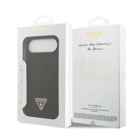 Apple iPhone 17 Air Kılıf Guess Orjinal Lisanslı Taşlı Arka Yüzey Üçgen Logolu Kapak