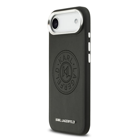 Apple iPhone 17 Air Kılıf Karl Lagerfeld Orjinal Lisanslı M-safe Şarj Özellikli Delikli Tasarım Metal Logolu PU Deri Kapak