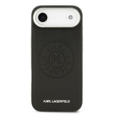 Apple iPhone 17 Air Kılıf Karl Lagerfeld Orjinal Lisanslı M-safe Şarj Özellikli Delikli Tasarım Metal Logolu PU Deri Kapak