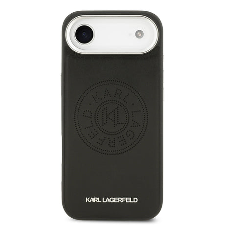 Apple iPhone 17 Air Kılıf Karl Lagerfeld Orjinal Lisanslı M-safe Şarj Özellikli Delikli Tasarım Metal Logolu PU Deri Kapak