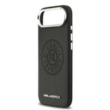 Apple iPhone 17 Air Kılıf Karl Lagerfeld Orjinal Lisanslı M-safe Şarj Özellikli Delikli Tasarım Metal Logolu PU Deri Kapak