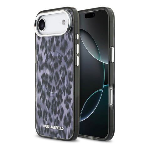 Apple iPhone 17 Air Kılıf Karl Lagerfeld Orjinal Lisanslı M-safe Şarj Özellikli IML Leopar Baskılı Kapak