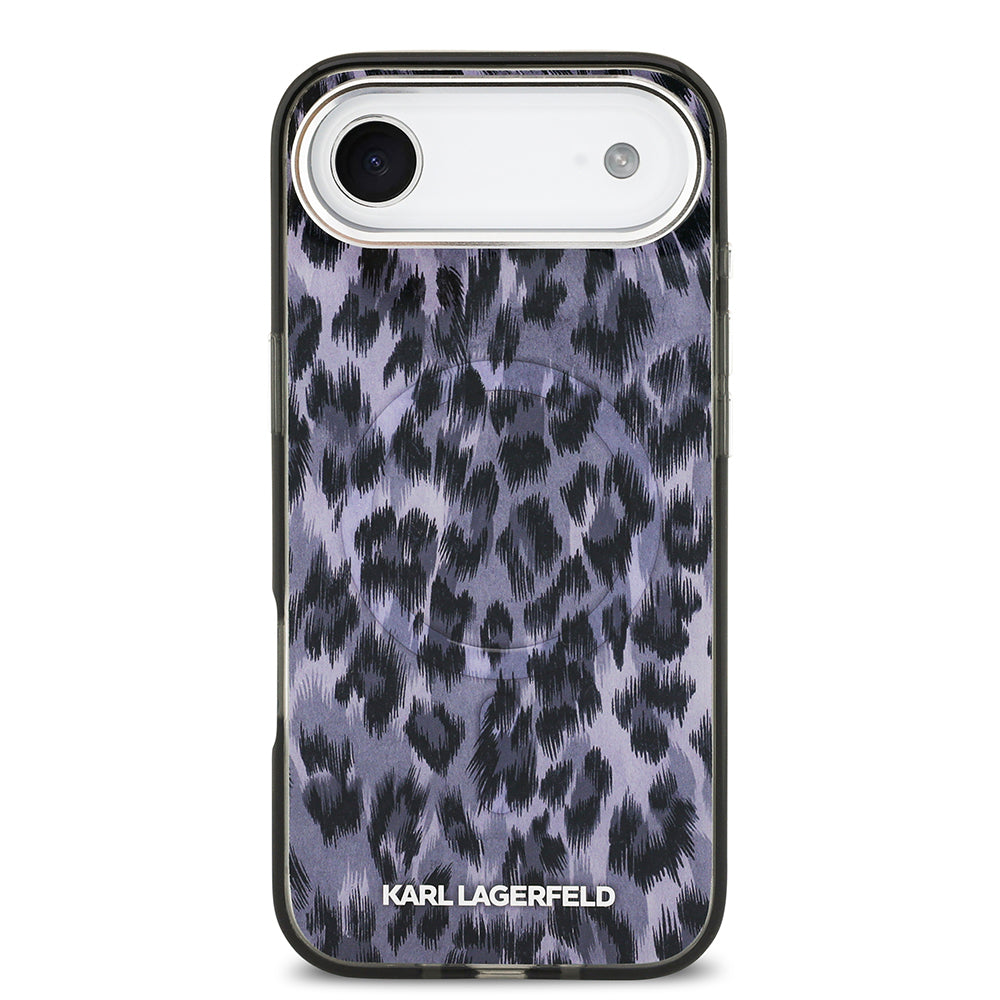 Apple iPhone 17 Air Kılıf Karl Lagerfeld Orjinal Lisanslı M-safe Şarj Özellikli IML Leopar Baskılı Kapak