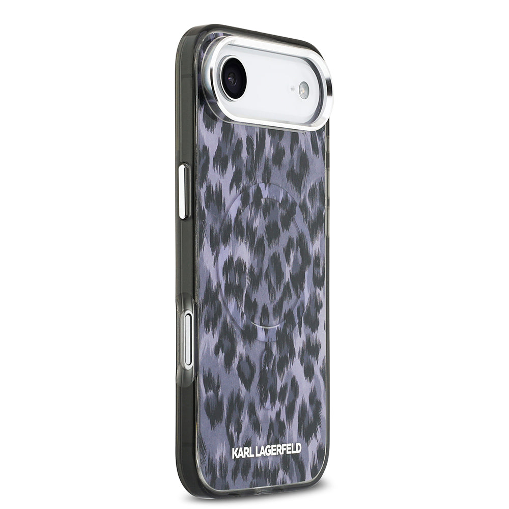 Apple iPhone 17 Air Kılıf Karl Lagerfeld Orjinal Lisanslı M-safe Şarj Özellikli IML Leopar Baskılı Kapak
