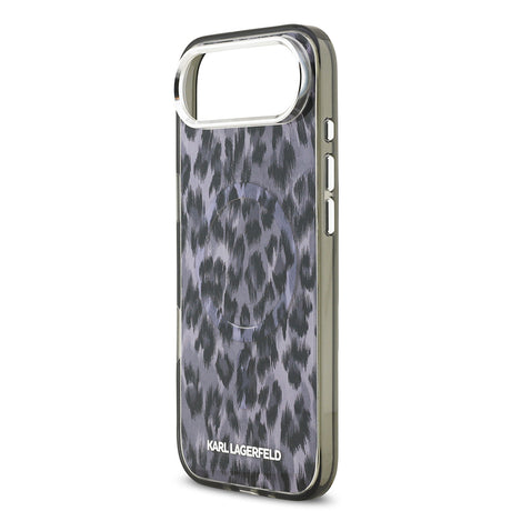 Apple iPhone 17 Air Kılıf Karl Lagerfeld Orjinal Lisanslı M-safe Şarj Özellikli IML Leopar Baskılı Kapak