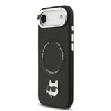 Apple iPhone 17 Air Kılıf Karl Lagerfeld Orjinal Lisanslı M-safe Şarj Özellikli Metal Kamera ve Buton Tasarımlı Choupette PU Deri Kapak