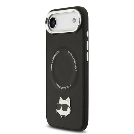 Apple iPhone 17 Air Kılıf Karl Lagerfeld Orjinal Lisanslı M-safe Şarj Özellikli Metal Kamera ve Buton Tasarımlı Choupette PU Deri Kapak