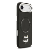 Apple iPhone 17 Air Kılıf Karl Lagerfeld Orjinal Lisanslı M-safe Şarj Özellikli Metal Kamera ve Buton Tasarımlı Choupette PU Deri Kapak