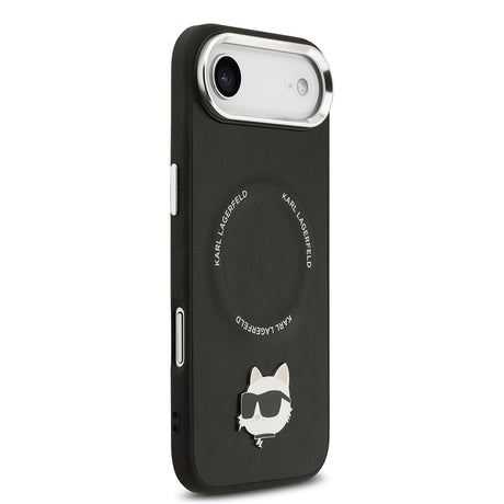 Apple iPhone 17 Air Kılıf Karl Lagerfeld Orjinal Lisanslı M-safe Şarj Özellikli Metal Kamera ve Buton Tasarımlı Choupette PU Deri Kapak