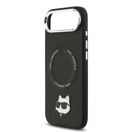 Apple iPhone 17 Air Kılıf Karl Lagerfeld Orjinal Lisanslı M-safe Şarj Özellikli Metal Kamera ve Buton Tasarımlı Choupette PU Deri Kapak