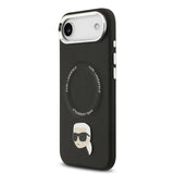 Apple iPhone 17 Air Kılıf Karl Lagerfeld Orjinal Lisanslı M-safe Şarj Özellikli Metal Kamera ve Buton Tasarımlı Karl PU Deri Kapak