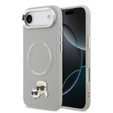 Apple iPhone 17 Air Kılıf Karl Lagerfeld Orjinal Lisanslı M-safe Şarj Özellikli Metal Kamera ve Buton Tasarımlı K&C PU Deri Kapak