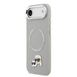 Apple iPhone 17 Air Kılıf Karl Lagerfeld Orjinal Lisanslı M-safe Şarj Özellikli Metal Kamera ve Buton Tasarımlı K&C PU Deri Kapak