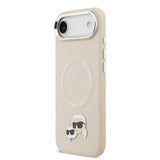 Apple iPhone 17 Air Kılıf Karl Lagerfeld Orjinal Lisanslı M-safe Şarj Özellikli Metal Kamera ve Buton Tasarımlı K&C PU Deri Kapak