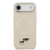 Apple iPhone 17 Air Kılıf Karl Lagerfeld Orjinal Lisanslı M-safe Şarj Özellikli Metal Kamera ve Buton Tasarımlı K&C PU Deri Kapak