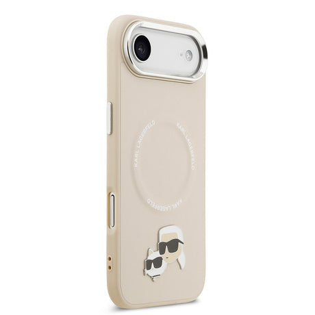Apple iPhone 17 Air Kılıf Karl Lagerfeld Orjinal Lisanslı M-safe Şarj Özellikli Metal Kamera ve Buton Tasarımlı K&C PU Deri Kapak