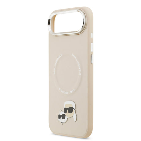 Apple iPhone 17 Air Kılıf Karl Lagerfeld Orjinal Lisanslı M-safe Şarj Özellikli Metal Kamera ve Buton Tasarımlı K&C PU Deri Kapak