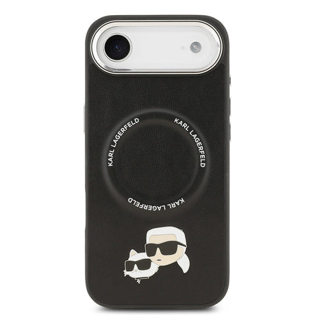 Apple iPhone 17 Air Kılıf Karl Lagerfeld Orjinal Lisanslı M-safe Şarj Özellikli Metal Kamera ve Buton Tasarımlı K&C PU Deri Kapak