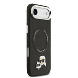Apple iPhone 17 Air Kılıf Karl Lagerfeld Orjinal Lisanslı M-safe Şarj Özellikli Metal Kamera ve Buton Tasarımlı K&C PU Deri Kapak