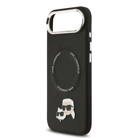 Apple iPhone 17 Air Kılıf Karl Lagerfeld Orjinal Lisanslı M-safe Şarj Özellikli Metal Kamera ve Buton Tasarımlı K&C PU Deri Kapak