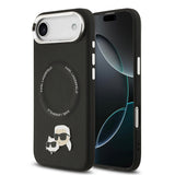 Apple iPhone 17 Air Kılıf Karl Lagerfeld Orjinal Lisanslı M-safe Şarj Özellikli Metal Kamera ve Buton Tasarımlı K&C PU Deri Kapak