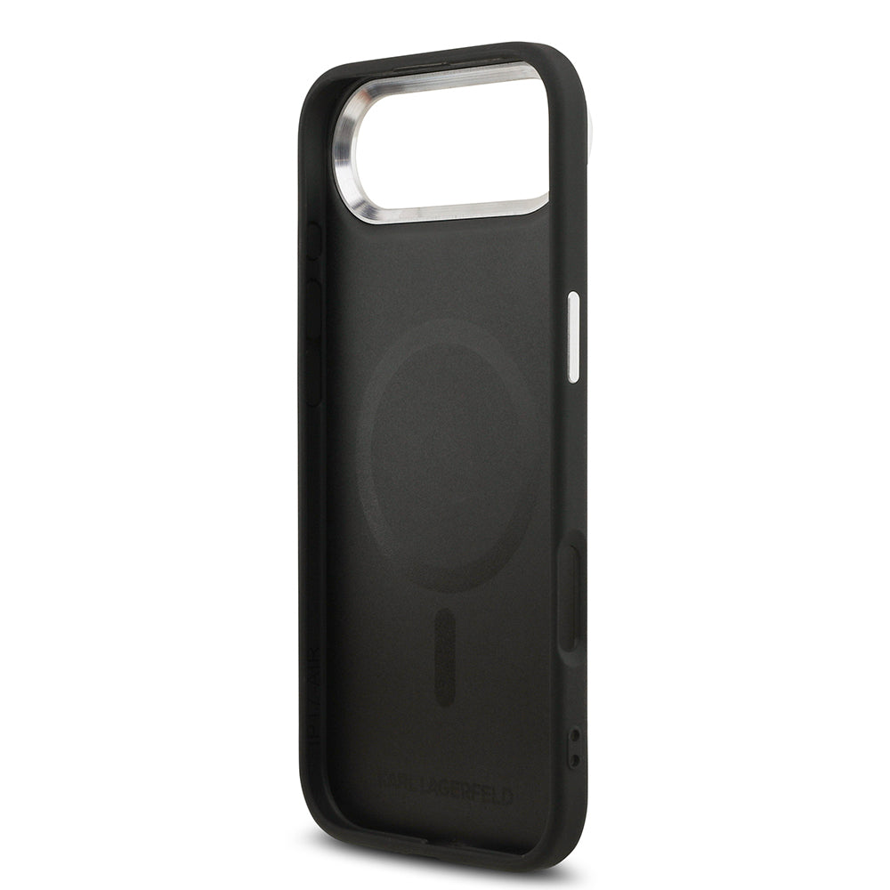 Apple iPhone 17 Air Kılıf Karl Lagerfeld Orjinal Lisanslı M-safe Şarj Özellikli Metal Kamera ve Buton Tasarımlı Paris RSG PU Deri Kapak