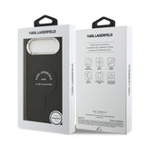Apple iPhone 17 Air Kılıf Karl Lagerfeld Orjinal Lisanslı M-safe Şarj Özellikli Metal Kamera ve Buton Tasarımlı Paris RSG PU Deri Kapak
