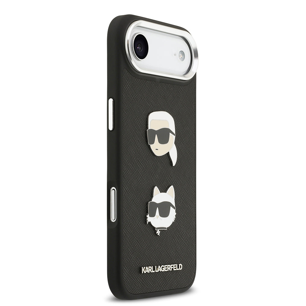 Apple iPhone 17 Air Kılıf Karl Lagerfeld Orjinal Lisanslı Metal Logolu K&C Heads Pin Kapak