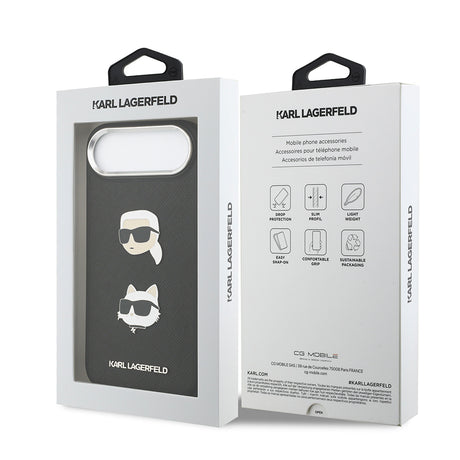 Apple iPhone 17 Air Kılıf Karl Lagerfeld Orjinal Lisanslı Metal Logolu K&C Heads Pin Kapak