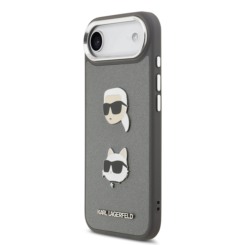 Apple iPhone 17 Air Kılıf Karl Lagerfeld Orjinal Lisanslı Metal Logolu K&C Heads Pin Kapak