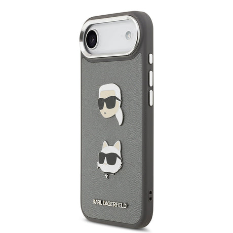 Apple iPhone 17 Air Kılıf Karl Lagerfeld Orjinal Lisanslı Metal Logolu K&C Heads Pin Kapak