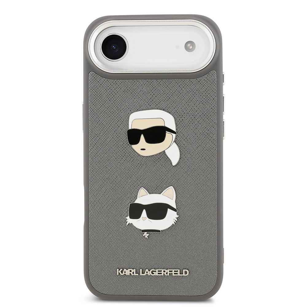 Apple iPhone 17 Air Kılıf Karl Lagerfeld Orjinal Lisanslı Metal Logolu K&C Heads Pin Kapak