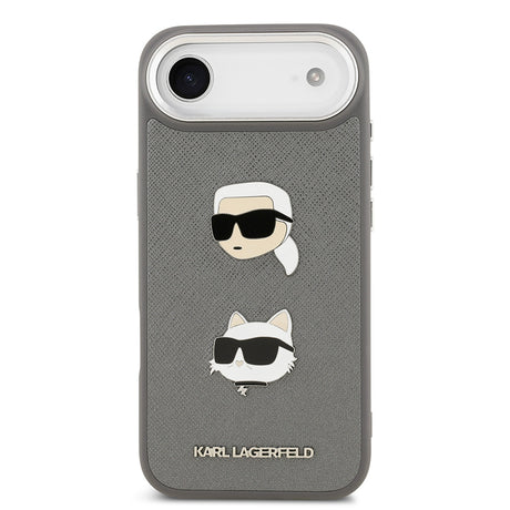 Apple iPhone 17 Air Kılıf Karl Lagerfeld Orjinal Lisanslı Metal Logolu K&C Heads Pin Kapak