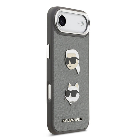 Apple iPhone 17 Air Kılıf Karl Lagerfeld Orjinal Lisanslı Metal Logolu K&C Heads Pin Kapak