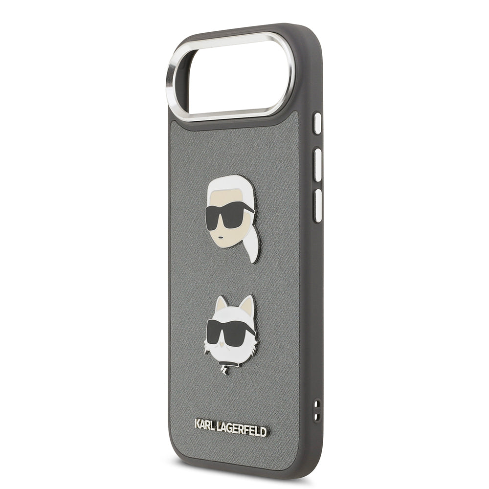 Apple iPhone 17 Air Kılıf Karl Lagerfeld Orjinal Lisanslı Metal Logolu K&C Heads Pin Kapak