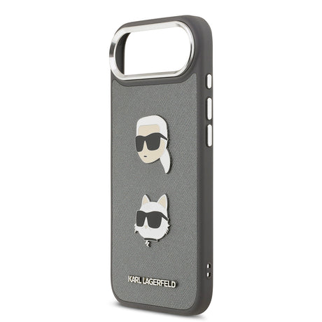 Apple iPhone 17 Air Kılıf Karl Lagerfeld Orjinal Lisanslı Metal Logolu K&C Heads Pin Kapak