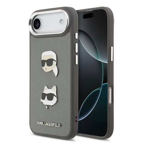 Apple iPhone 17 Air Kılıf Karl Lagerfeld Orjinal Lisanslı Metal Logolu K&C Heads Pin Kapak