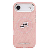 Apple iPhone 17 Air Kılıf Karl Lagerfeld Orjinal Lisanslı Parlayan Simli Karl & Choupette Heads Kapak