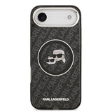 Apple iPhone 17 Air Kılıf Karl Lagerfeld Orjinal Lisanslı Parlayan Simli Karl & Choupette Heads Kapak